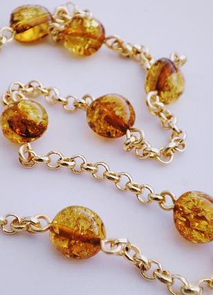 Чокер с янтарем minov 2818 длина 35 см