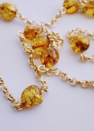 Чокер с янтарем minov 2818 длина 35 см