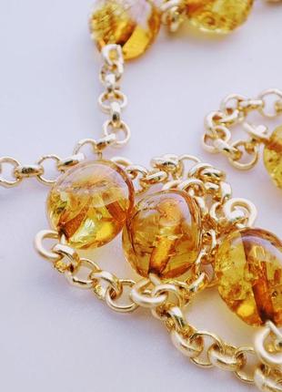 Чокер с янтарем minov 2818 длина 35 см