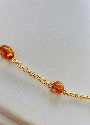 Чокер с янтарем minov 2818 длина 35 см