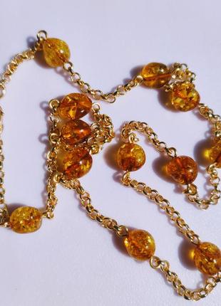 Чокер с янтарем minov 2818 длина 35 см