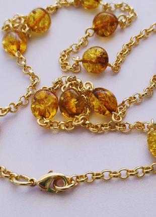 Чокер с янтарем minov 2818 длина 35 см