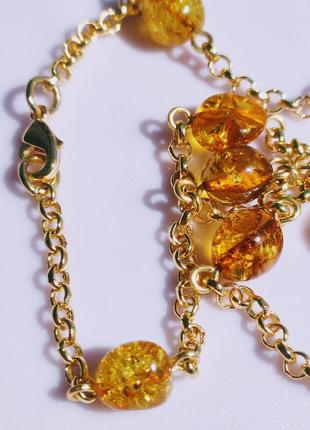 Чокер с янтарем minov 2818 длина 35 см