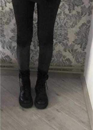 Брюки джинсы лосины графитовые на резинке