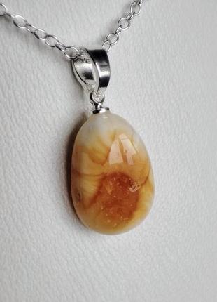 Кулон из янтаря minov 2329 "балтийский" янтарь цепочка под серебро 925