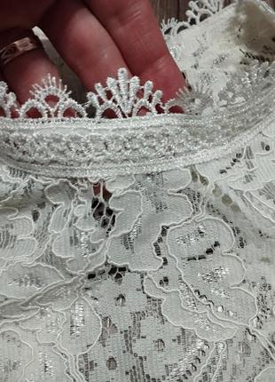 Кружевная блузка без рукавов ажурная блузка гипюровая блузка цвет айвори слоновая кость4 фото