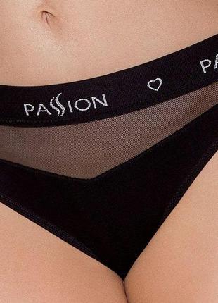 Трусики з прозорою вставкою passion ps006 panties l чорний (so4231) feromon1 фото