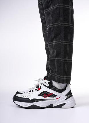 Nike m2k tekno black white «red logo» 2.0