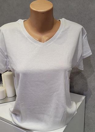 Футболка женская хлопок на мыс белая