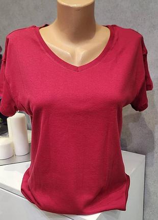 Футболка жіноча бавовна на мис бордо