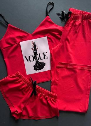 Піжама трійка . майка шорти штани . піжама три в одному