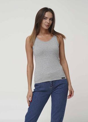 Жіноча повсякденна майка кольору сірий меланж chikiss clv 101/003