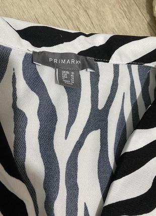 Укороченная блуза, рубашка принт зебра, primark, р.184 фото