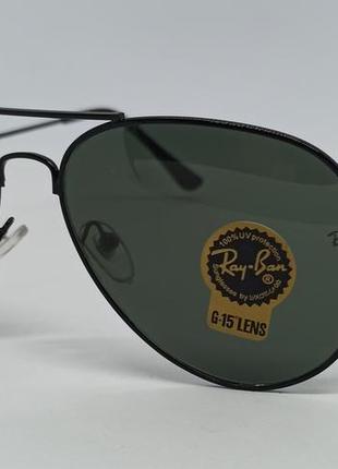 Очки в стиле ray ban aviator капли унисекс солнцезащитные черные в черном металле линзы стекло