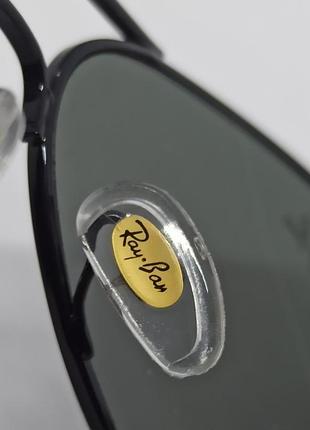 Окуляри в стилі ray ban aviator краплі унісекс чорні в чорному металі лінзи скло7 фото