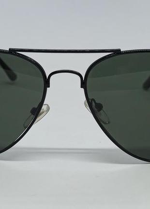 Окуляри в стилі ray ban aviator краплі унісекс чорні в чорному металі лінзи скло2 фото