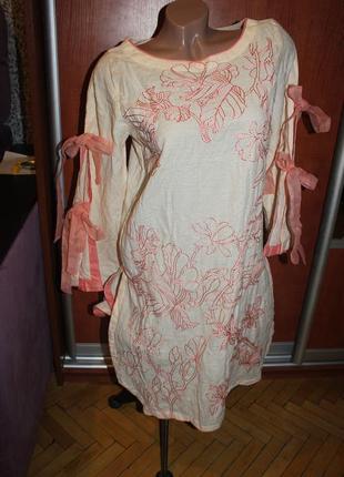 Сукня туніка східна almirah бежева бавовна котон1 фото