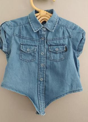 Джинсова сорочка для дівчинки 5-6 років