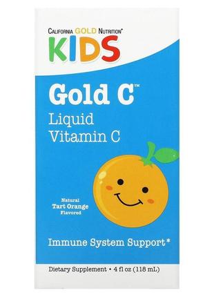 Рідкий вітамін c апельсиновий аскорбінова к. для дітей california