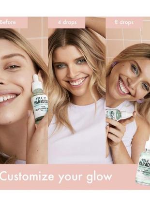 Isle of paradise self-tanning glow drops крапельний автозагар для обличчя та тіла4 фото