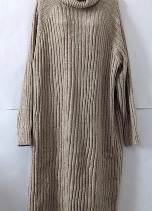 Нарядное в'язаное платье h&m, на каждый день, офисное, теплое, в рубчик,шерстяное, платице,брендовое1 фото