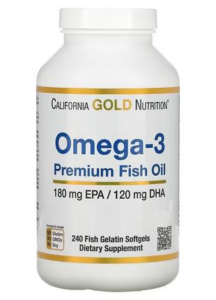 California gold nutrition омега-3 риб’ячий жир преміум 240 капсул