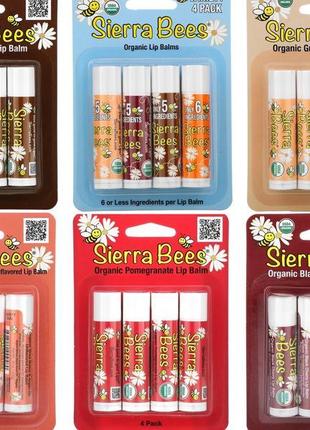 Sierra bees, органічний бальзам для губ, 4 шт. в упаковці