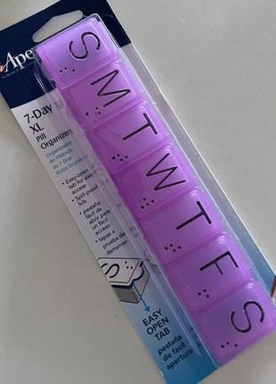 Органайзер для таблеток на 7 дней, таблетница, размера xl apex