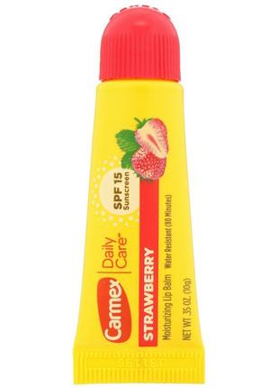 Бальзам для губ daily care, полуниця, spf 15, 10 г carmex, сша