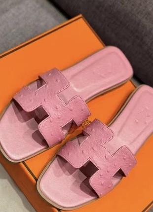 Шльопанці у стилі hermes ерме натуральна шкіра шкіряні шльопки тапки босоніжки сандалі
