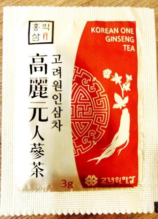Чай з корейського женьшеню korean one ginseng products, 1 пакетик 3 гр