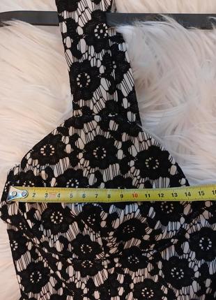 Чорно-білий сарафан міні платтячко в квітковий принт7 фото