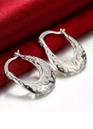 Серьги кольца серебро маленькие silver ♥️