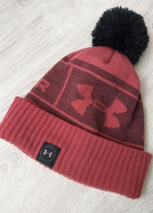 Мужская шапка under armour big logo pom beanie2 фото