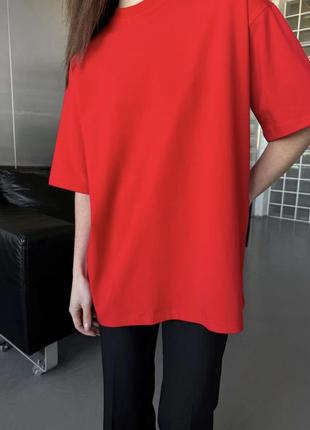 Червона футболка оверсайз ❤️