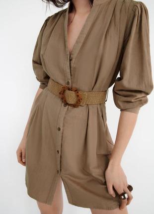 Платье льняное zara l