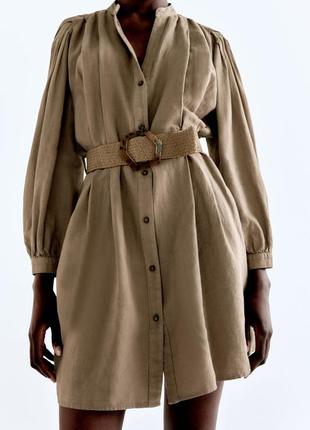 Платье льняное zara l