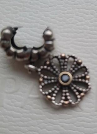 Pandora оригинал шарм подвеска с кружевным цветком и черным циркионовым цветом – 790874 czk