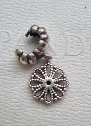 Pandora оригинал шарм подвеска с кружевным цветком и черным циркионовым цветом – 790874 czk