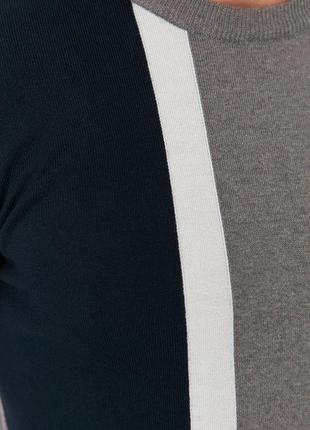 Стильный легкий комбинированный свитер trendyol, трендиол, оригинал, новый, серый, темно синий, пуловер, кофта, джемпер6 фото
