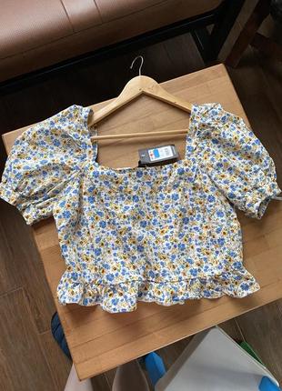 Новый 100%хлопок топ в цветы new look