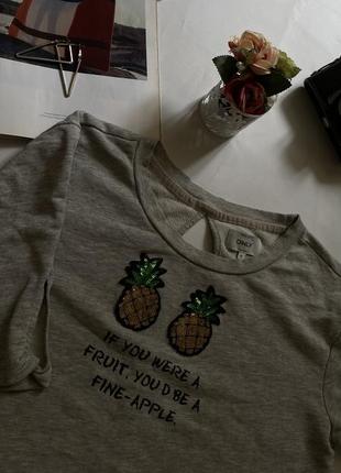 Женская укороченная футболка only 🍍3 фото