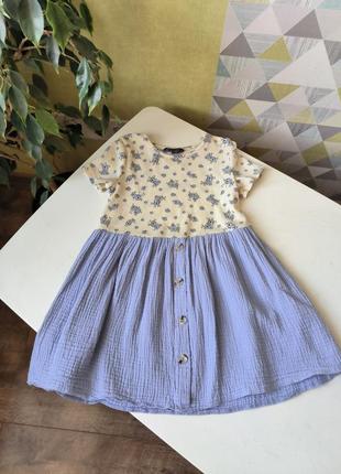 148 ніжна сукня принт квіточки низ мусліновий