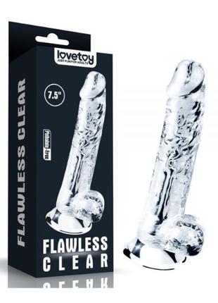 Фаллоимитатор реалистичный прозрачный 19 см flawless clear dildo clear