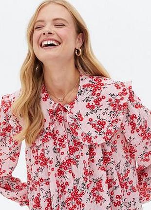 Блуза рубашка в цветы