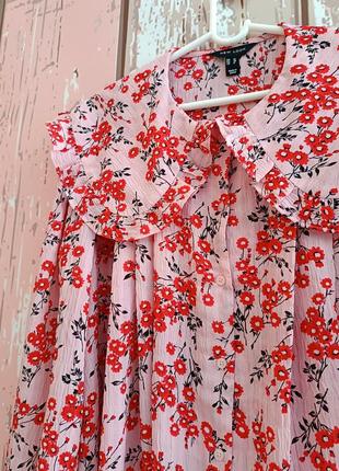 Блуза рубашка в цветы4 фото