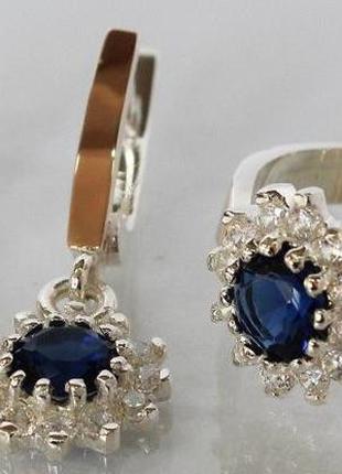Серебряный гарнитур 925 пробы с золотыми пластинами