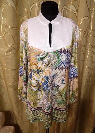 Вискозная трикотажная блуза блузка большого размера мега батал3 фото