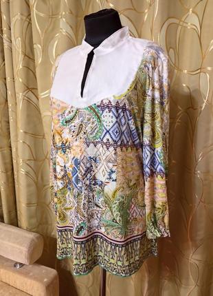 Вискозная трикотажная блуза блузка большого размера мега батал6 фото