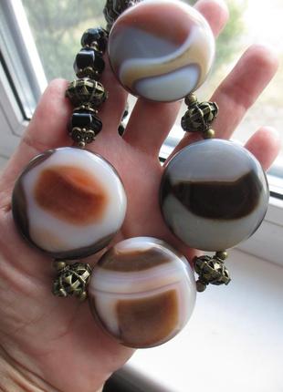 Масивне кольє з розкішного великого агату2 фото